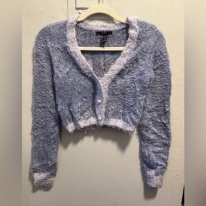 Forever 21 Fuzzy Lavender Cardigan